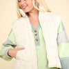 VERY J Zip Up Puffer Padded Warm Vest - Ivory