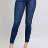 Judy Blue Full Size Mid Rise Skinny Jeans with Raw Hem Plus Size - DK