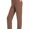 Zenana Cotton Slub Jogger Pants - BROWN