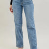Judy Blue Frayed Hem Cell Phone Pocket Dad Jeans - Medium