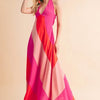 Aemi+Co Color Block Sleeveless Maxi Dress - PINK COMBO