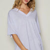 POL V-Neck Half Sleeve T-Shirt - Lilac