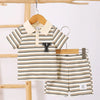 Children's Striped Short Sleeve Polo and Pants Set - Stripe