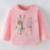 Children's Bunny Applique Long Sleeve T-Shirt - Pink