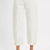 RISEN Full Size High Rise Barrel Cropped Jeans Plus Size - CREAM