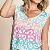 BiBi Leopard V-Neck Tank - Multi