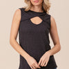 BiBi Baby Rib Knit Front Sut Out Detailed Sleeveless - CHARCOAL