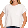 Zenana Round Neck Short Sleeve T-Shirt - OFF WHITE