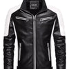 Men's Plus Size Slim Fit Zip Up Moto Jacket - Black
