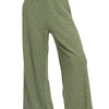 Zenana Cotton Slub Wide Leg Pants - LT OLIVE