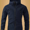 Men's Zip Up Long Sleeve Hooded Jacket - Dark Blue