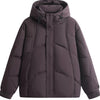 Men's Plus Size Hooded Padded Puffer Jacket - Purple