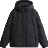 Men's Plus Size Hooded Padded Puffer Jacket - Black