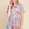 BOMBOM Floral Short Sleeve T-Shirt - Floral
