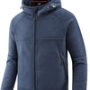 Men's Plus Size Zip Up Hooded Fleece Jacket - Dark Blue