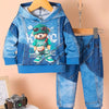 Children's Bear Hoodie and Pants Set - Blue