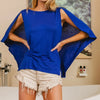 BiBi Fold Over Back Detailed Top - ROYAL