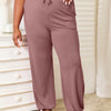 Basic Bae Full Size Soft Rayon Drawstring Waist Pants with Pockets - Dusty Pink