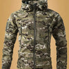 Men's Camouflage Zip Up Hooded Jacket - Khaki