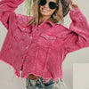 BiBi Vintage Washed Corduroy Jacket - FUCHSIA