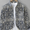 Men's Plus Size Printed Button Up Long Sleeve Shirt - Print Color