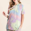 BiBi Tie Dye Terry Hoodie with Drawstring - MULTI TIE DYE