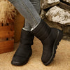 Warm Padded Waterproof Snow Boots - Black