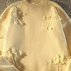 Men's Plus Size Distressed Knit Pullover Sweater - Apricot