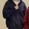 Men's Oversized Casual Zip-Up Hoodie - Navy