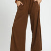 Umgee Wide-Leg Corduroy Pants - Brown