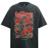 Men's Flower Graphic Oversized T-Shirt - Black