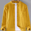 Men's Plus Size Button Up Long Sleeve Shirt - Ginger Yellow