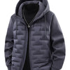 Men's Plus Size Hooded Padded Jacket - Gray
