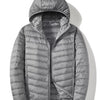 Men's Plus Size Lightweight Zip Up Puffer Jacket - Gray