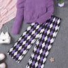 Children's Fuzzy Knit Top & Pants Set - Mauve