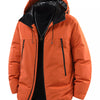 Men's Plus Size Zip Up Hooded Puffer Jacket - Orange