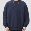 Men's Plus Size Round Neck Long Sleeve Sweatshirt - Royal Blue