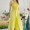 ADORA Smocking Top Wide Leg Jumpsuit - YELLOW