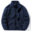 Men's Plus Size Cozy Fleece Zip-Up Jacket - Navy Blue