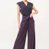 And The Why Laced Surplice Tie Waist Jumpsuit - Purple