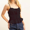 HYFVE Poplin Smocked Waist Summery Cami Top - BLACK