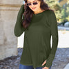 Basic Bae Full Size Round Neck Long Sleeve T-Shirt - Army Green