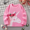 Children's Cute Unicorn Graphic Long Sleeve T-Shirt - Pink