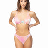RIBBED TIE DYE UNDERWIRE BIKINI SET - Pink