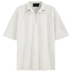 Men's Quarter Zip Short Sleeve Polo - Gray