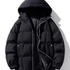 Men's Full Size Hooded Padded Winter Coat Plus Size - Black