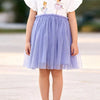 Children's Ballerina Round Neck Tulle Dress - Dusty Blue