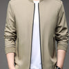 Men's Plus Size Full Zip Front Closure Bomber Jacket with Pockets - Khakis