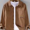 Men's Plus Size Button Up Long Sleeve Shirt - Brown
