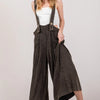 SAGE + FIG Full Size Wide Strap Wide Leg Overalls - Black